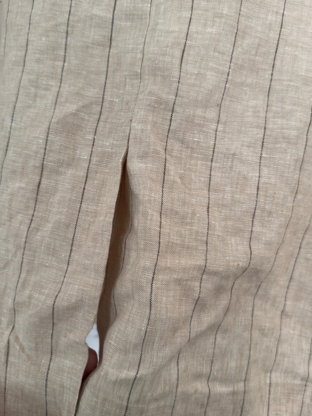NWT H&M Premium 100% Linen Blazer Sport Coat Tan Beige Pinstripe 44R Men’s